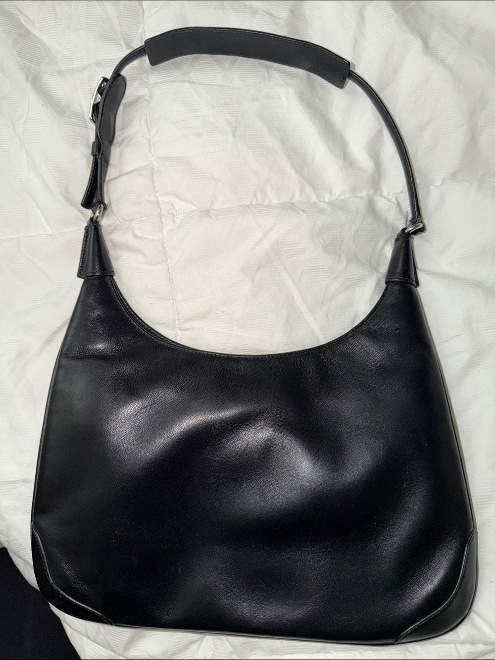 Classic Black Leather Shoulder Bag - Sleek Everyday Tote COACH K2K-8312 Vintage